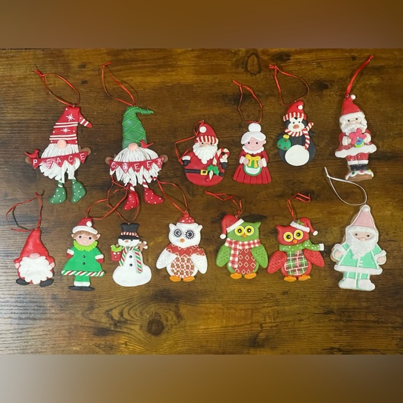 Lot of 13 polymer dough Christmas ornaments - Picture 1 of 5